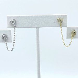 Heart Hamsa Earrings (925) SOLD INDIVIDUALLY!